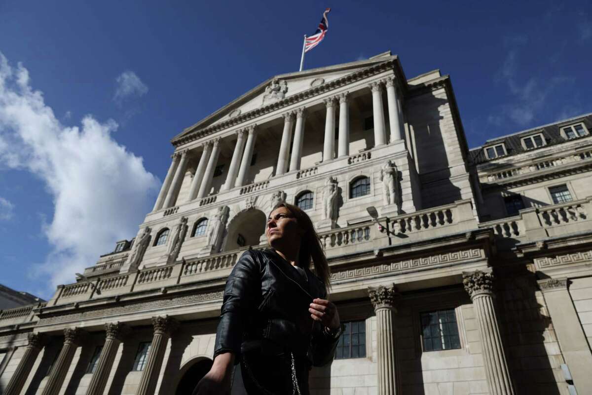 The Bank of England in the City of London on Oct. 20, 2021.