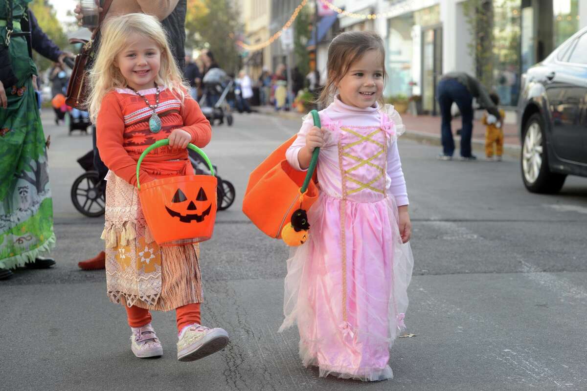 The annual children’s Halloween parade returned this year to Main St. in Westport, Conn. Oct. 28, 2021.
