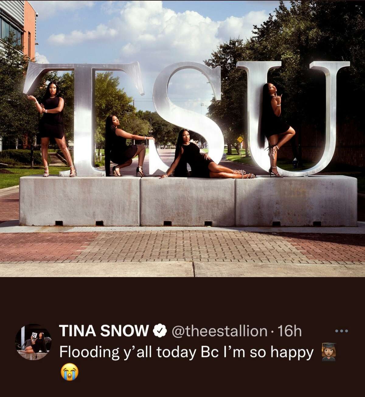 Megan Thee Stallion shared her TSU graduation photos with fans on social media.