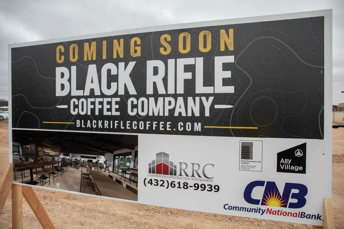 The owners of Black Rifle Coffee Co. held a groundbreaking with Midland police officers and family members in May. The company plans to expand rapidly in the coming year.
