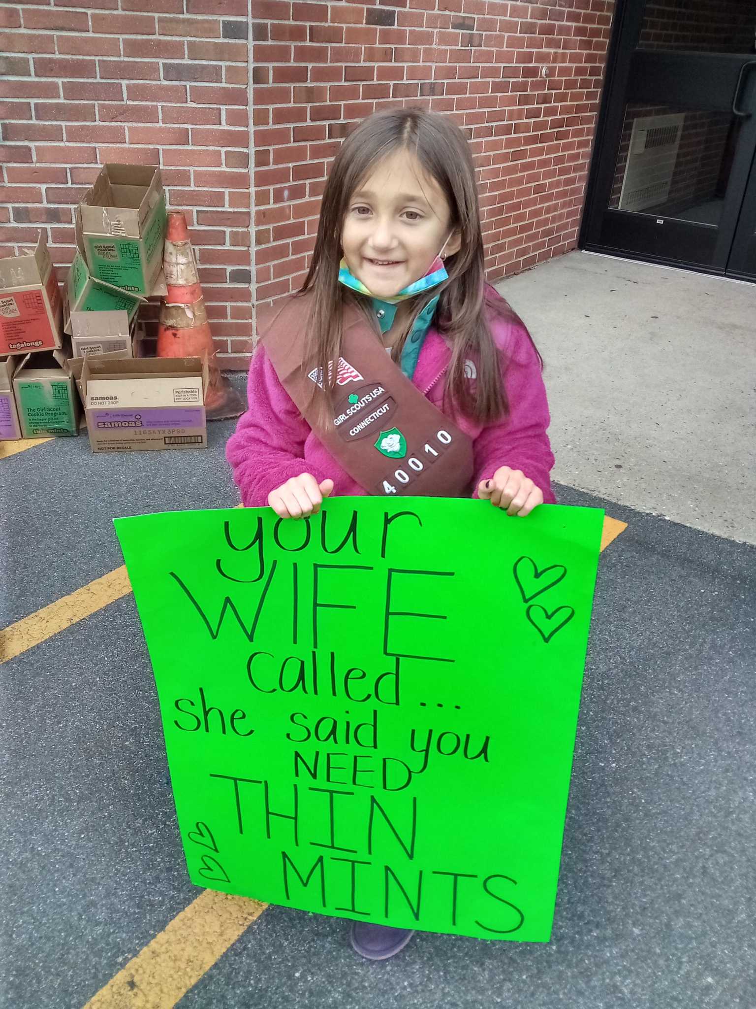 Winsted Brownie Troop 10040 sells cookies outside voting polls - Vimarsana News