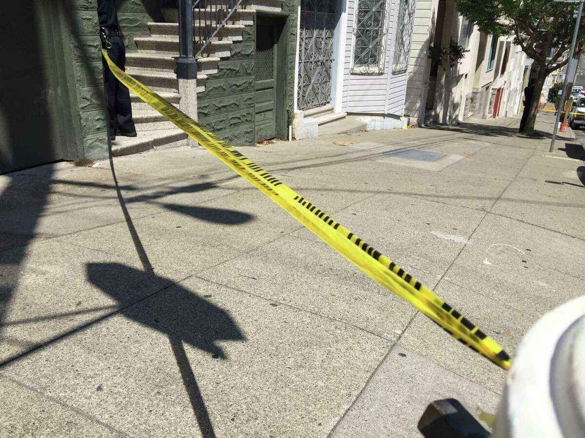 Crime scene tape. At least one person was injured after a shooting in the Tenderloin this week.