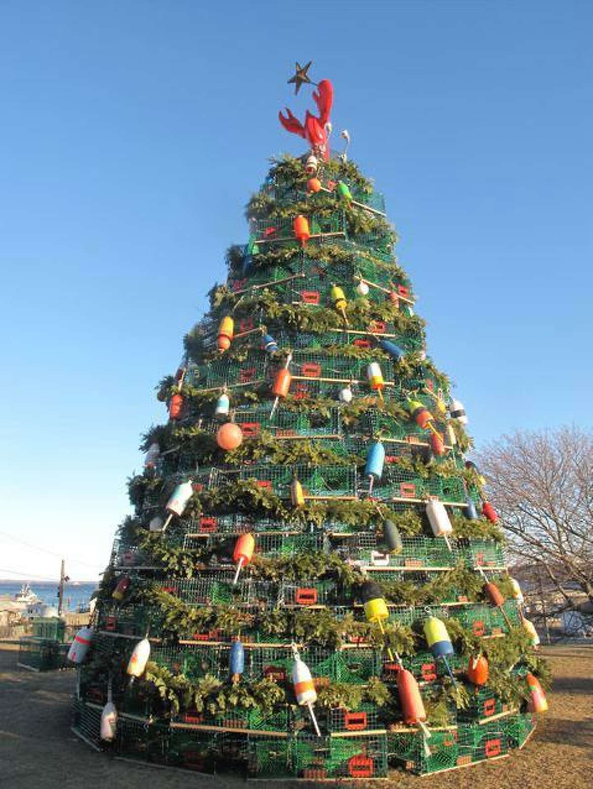 The Downtown Milford Business Association partnering with the Milford Arts Council are creating a Lobster Tree Trap Christmas Tree like the one seen in this photo. The tree will be located at the end of High Street just passed the Historical Society.