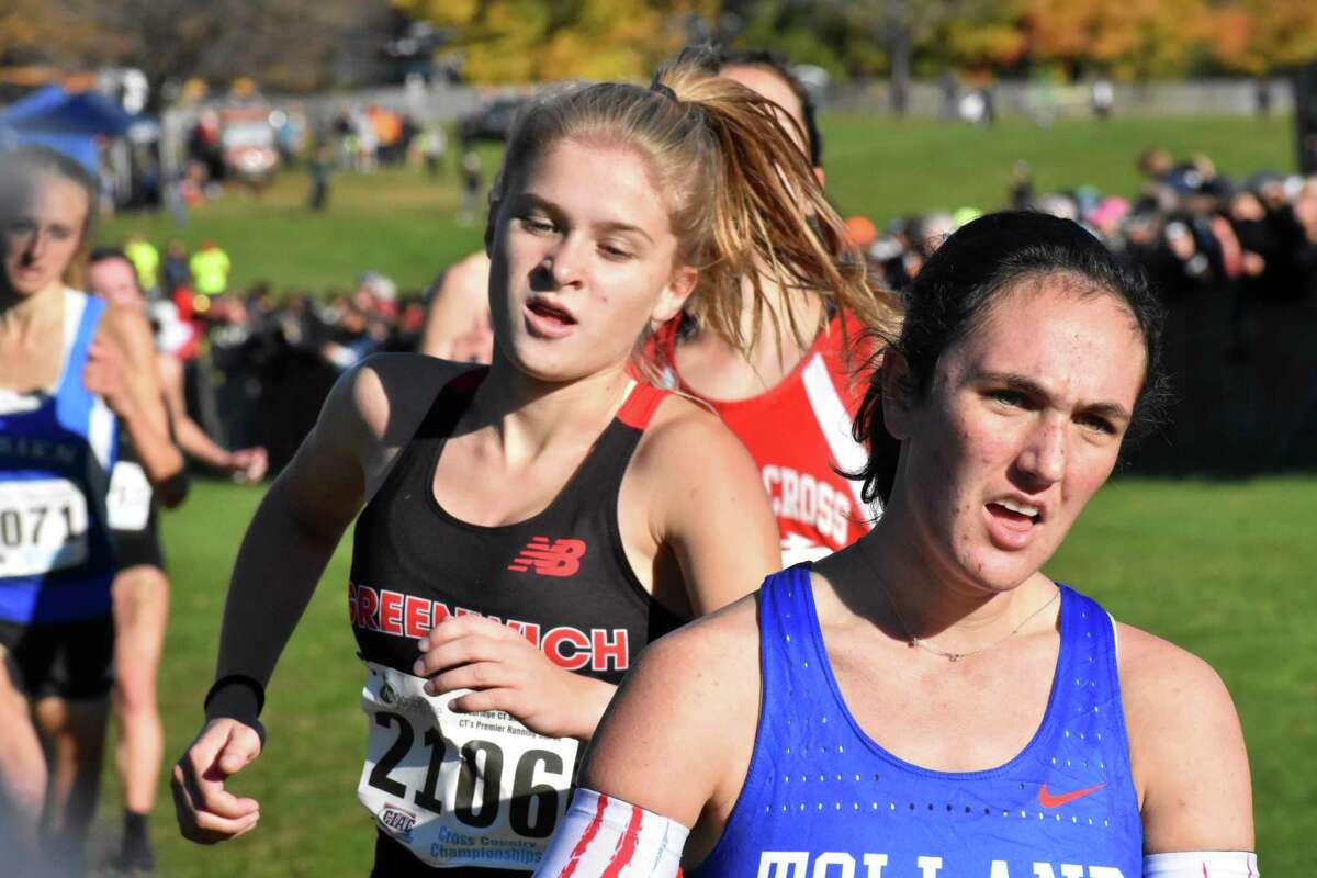 Greenwich's Esme Daplyn finished in 16th place at the CIAC Cross Country State Open, Wickham Park, Manchester on Friday, Nov. 5, 2021.