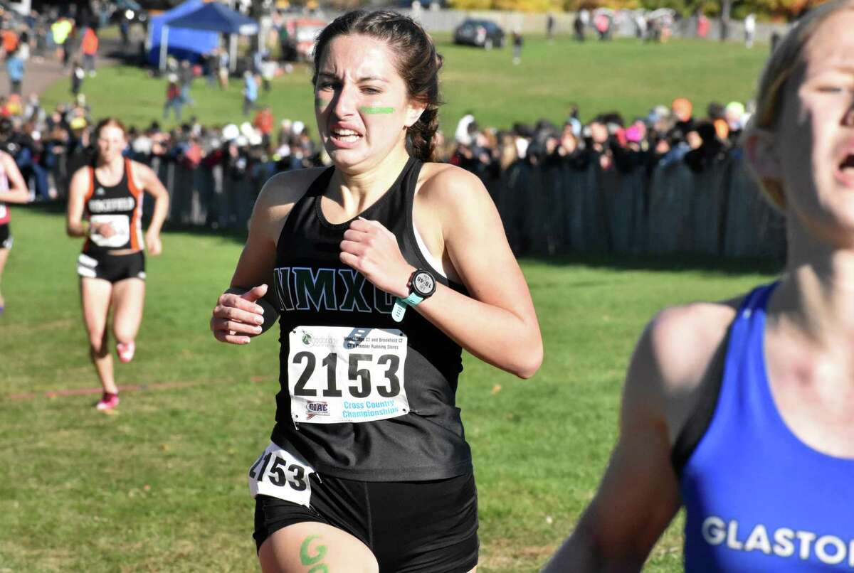 New Milford's Sydney Kelleher finished in 3rd place at the CIAC Cross Country State Open, Wickham Park, Manchester on Friday, Nov. 5, 2021.