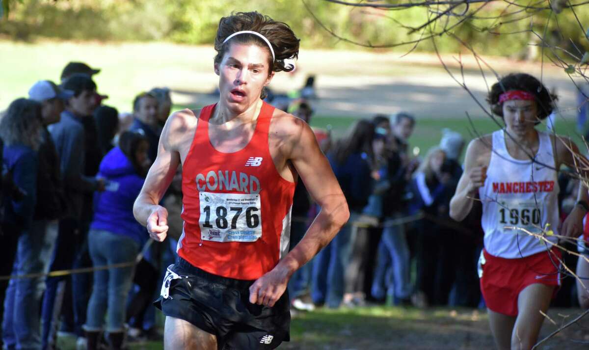 Conard's Gavin Sherry finished in 1st place at the CIAC Cross Country State Open, Wickham Park, Manchester on Friday, Nov. 5, 2021.