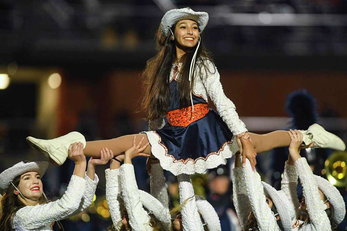 The Brandeis Lariettes perform during halftime of the school’s football game against Reagan at Heroes Stadium on Friday, Nov. 5, 2021.