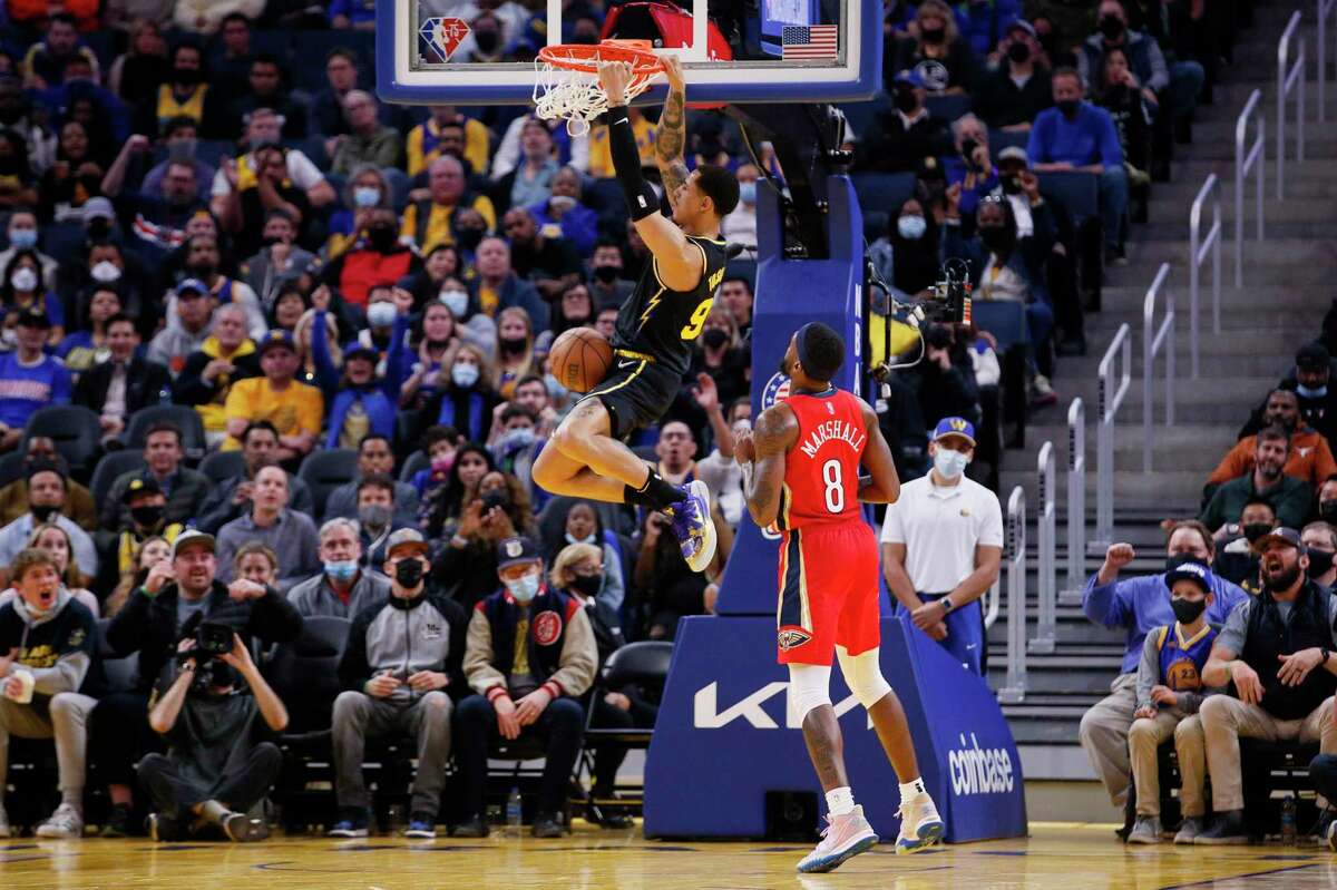 Juan Toscano-Anderson skies over Andrew Wiggins in NBA Dunk Contest – NBC  Sports Bay Area & California