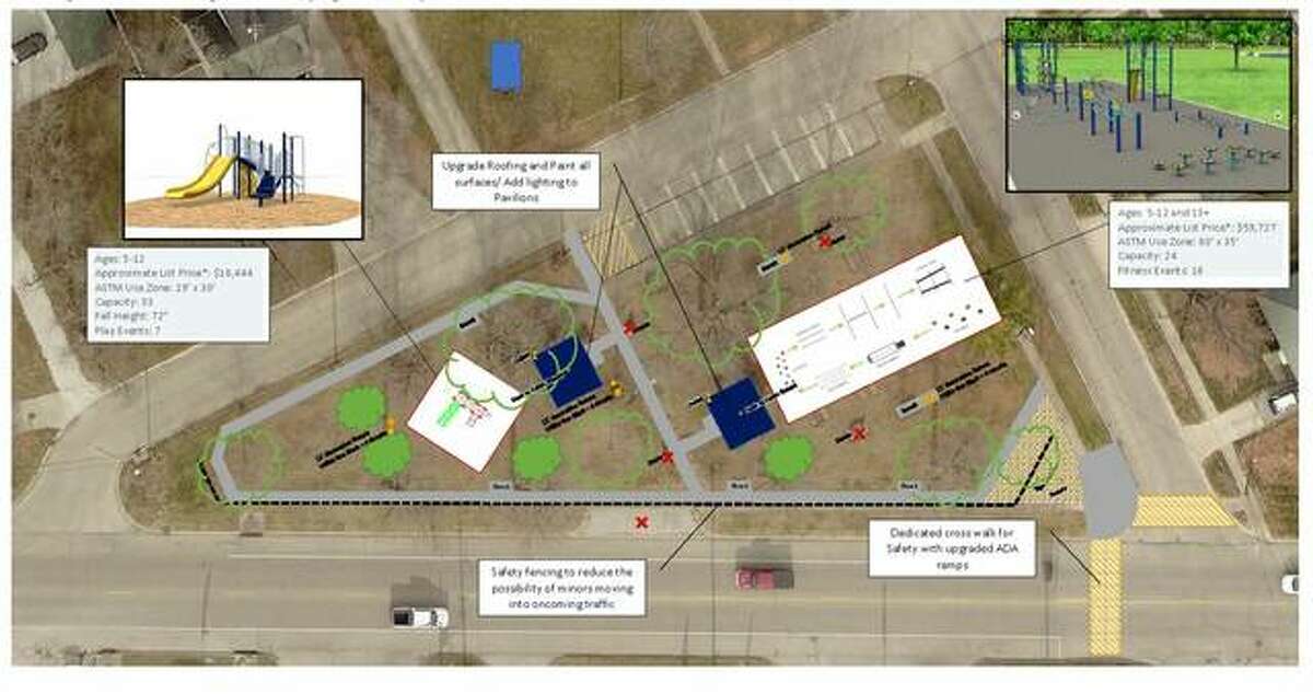 This artist’s rendering illustrates planned improvements for Jerseyville’s Rotary Park on the city’s west side along Illinois Route 16.