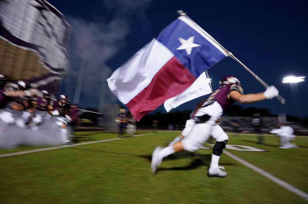 Magnolia West takes the field to face College Station in a high school football game, Friday, Nov. 5, 2021, in Magnolia.