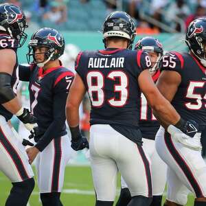 The Philadelphia Eagles celebrate a touchdown against the Houston Texans  during the second half of an NFL football game Thursday, Nov. 3, 2022, in  Houston. (Elizabeth Conley/Houston Chronicle via AP Stock Photo 