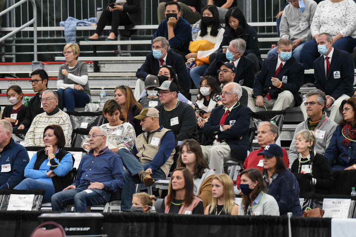 Fans watch the Singles Championship match at the Dow Tennis Classic at the Greater Midland Tennis Center on Nov. 7, 2021. Dow (and previously Dow Corning) has been the title sponsor of this tournament since the event began in 1989.
