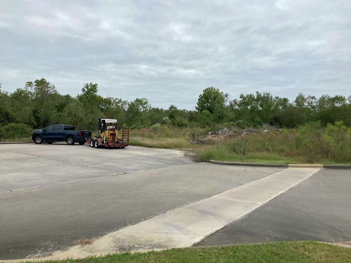 The end of Jimmy Johnson Boulevard in Port Arthur, where the city plans to extend the street and develop the land with businesses.