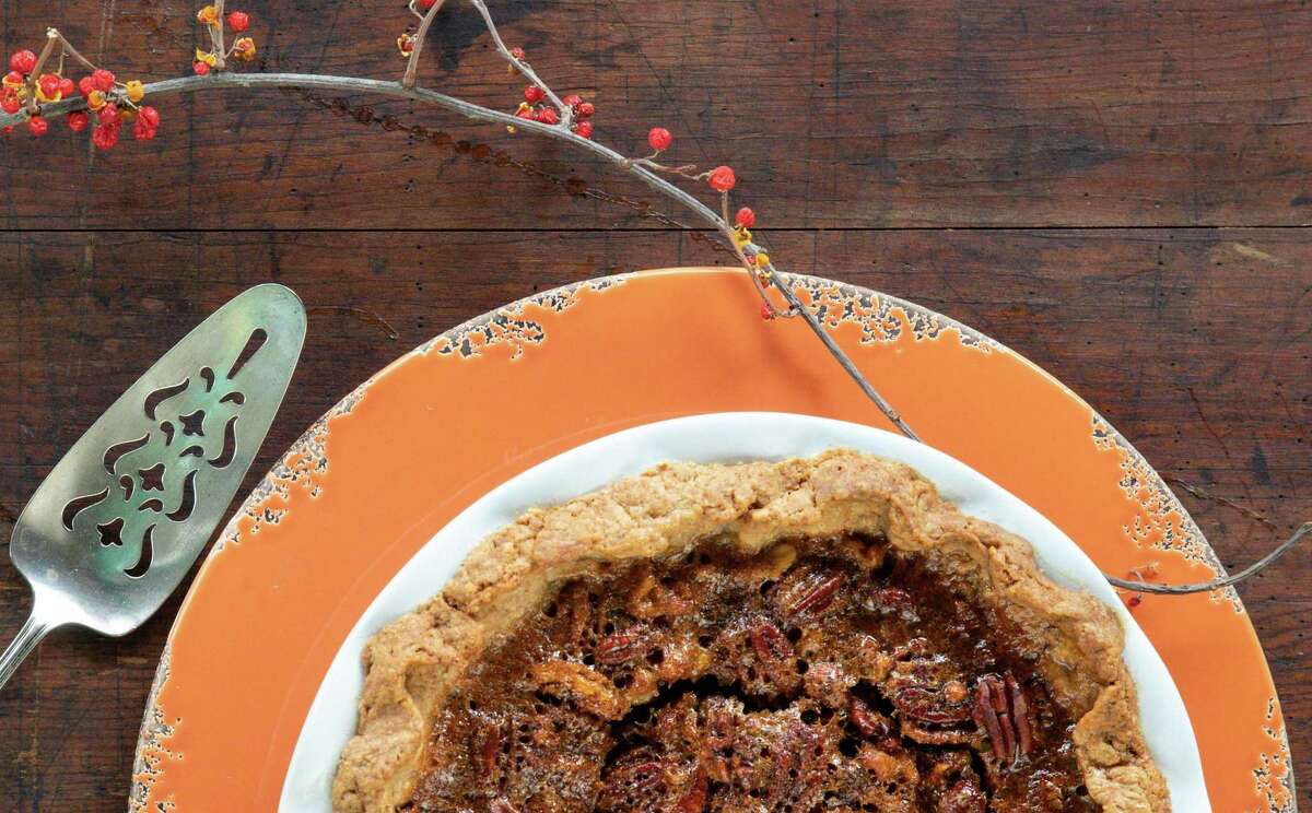 The Three Nut Pie is a nutty version of the traditional pecan pie, but with the addition of walnuts and hazelnuts and a hint of hazelnut liqueur.