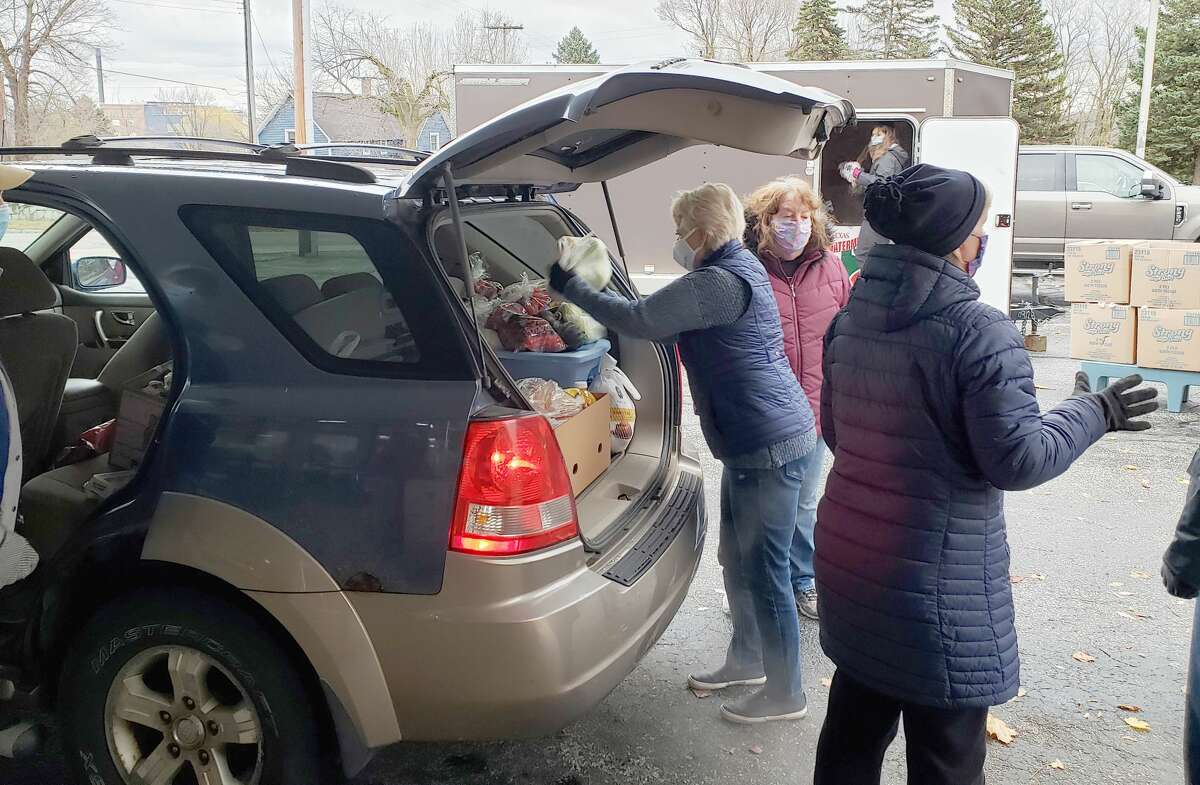 The Matthew 25:35 Food Pantry has been busy preparing for the upcoming Thanksgiving holiday and it has been receiving donations of groceries, fresh vegetables, apples and turkeys to provide for shoppers at the next food pantry distribution event.