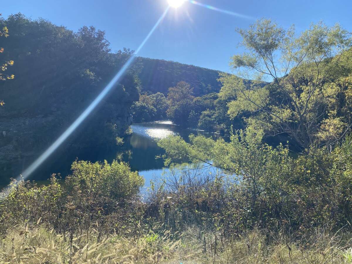 The Sabinal River along the East-West Trail at Lost Maples State Natural Area.