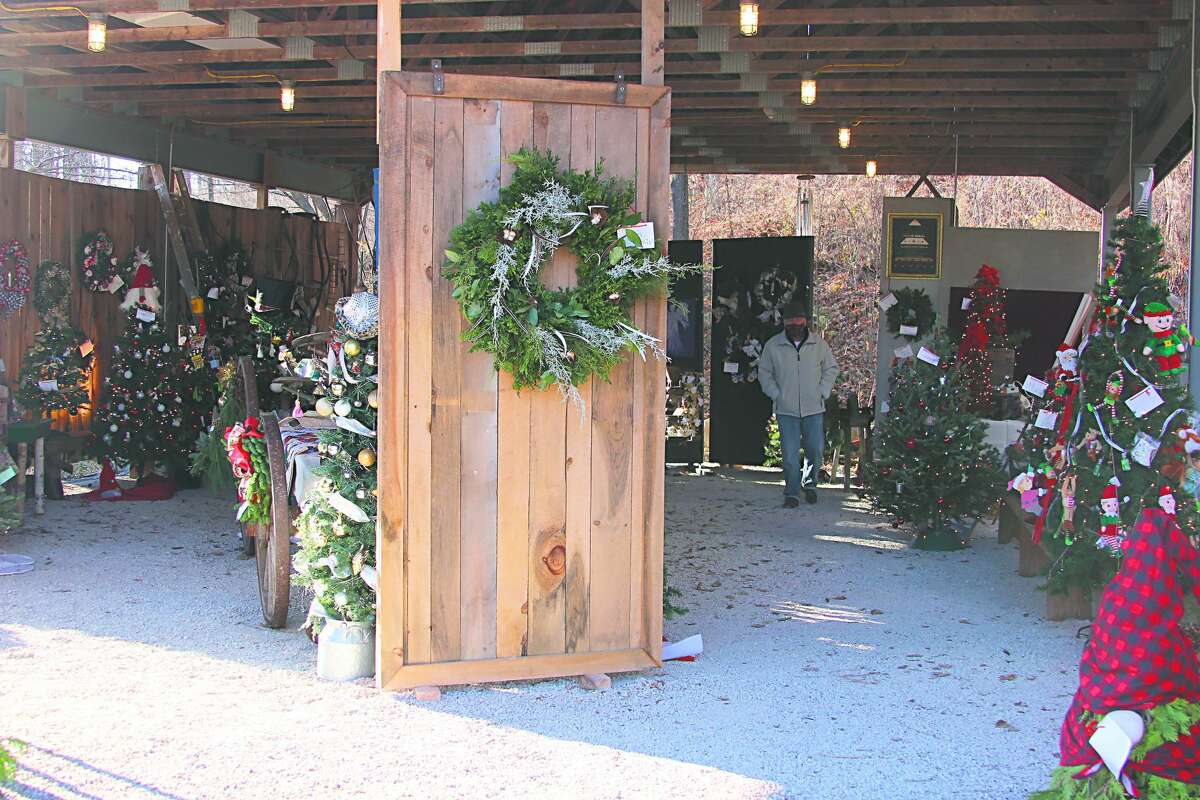 The 2020 Festival of Trees was held in an outdoor pavilion owned by the Benzie Area Historical Museum.  
