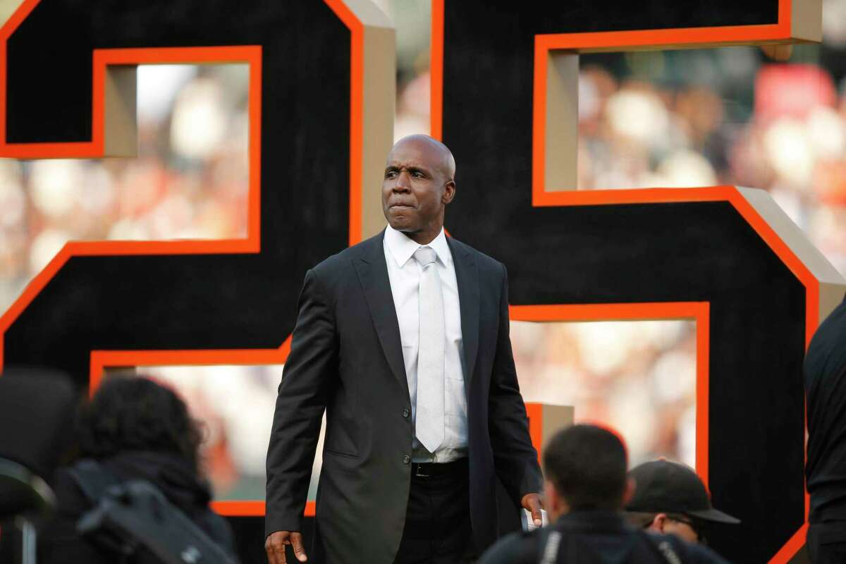 Barry Bonds during his uniform number retirement ceremony at AT&T Park on Saturday, Aug. 11, 2018, in San Francisco, Calif. The San Francisco Giants retired number 25 in honor of Bonds' historic career with the Giants from 1993-2007.