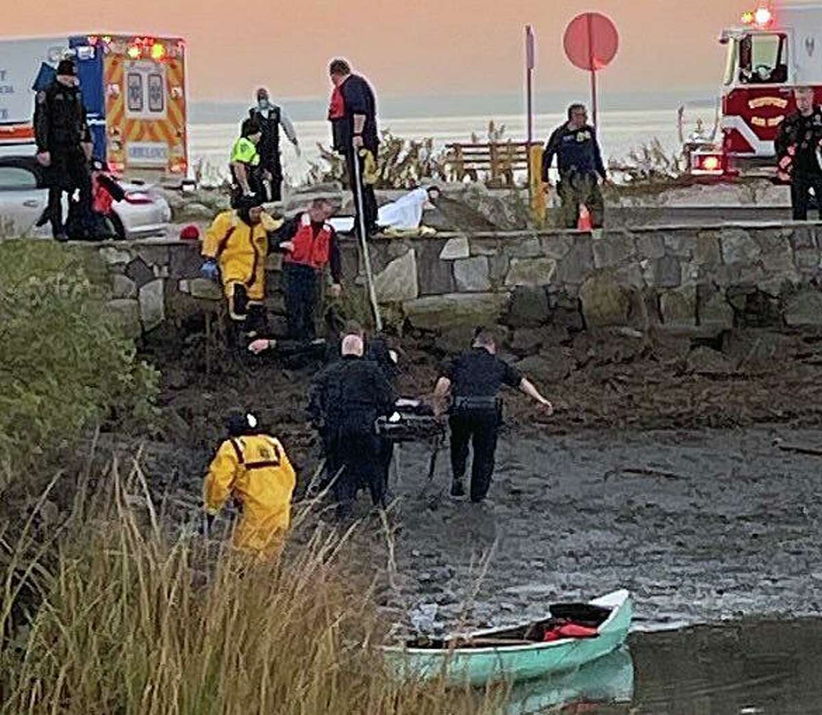 Just before 6 a.m. Tuesday, Nov. 9, 2021, police responded to the Saugatuck Shores in Westport, Conn., on a report of a missing elderly man, Lt. David Wolf said. Several officers began searching the area and soon found the missing man, partially submerged in the water.