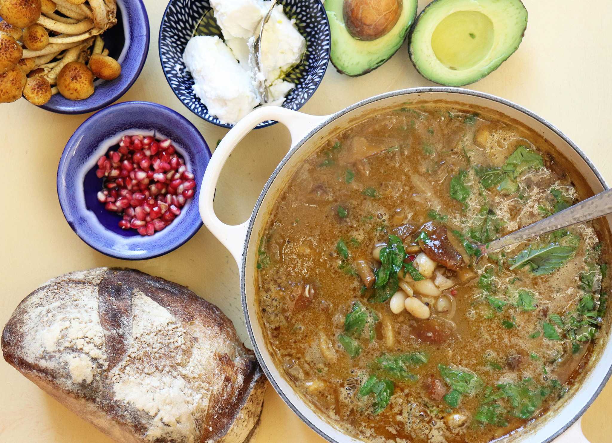 Mushrooms make a great meat replacement in this tasty bean stew