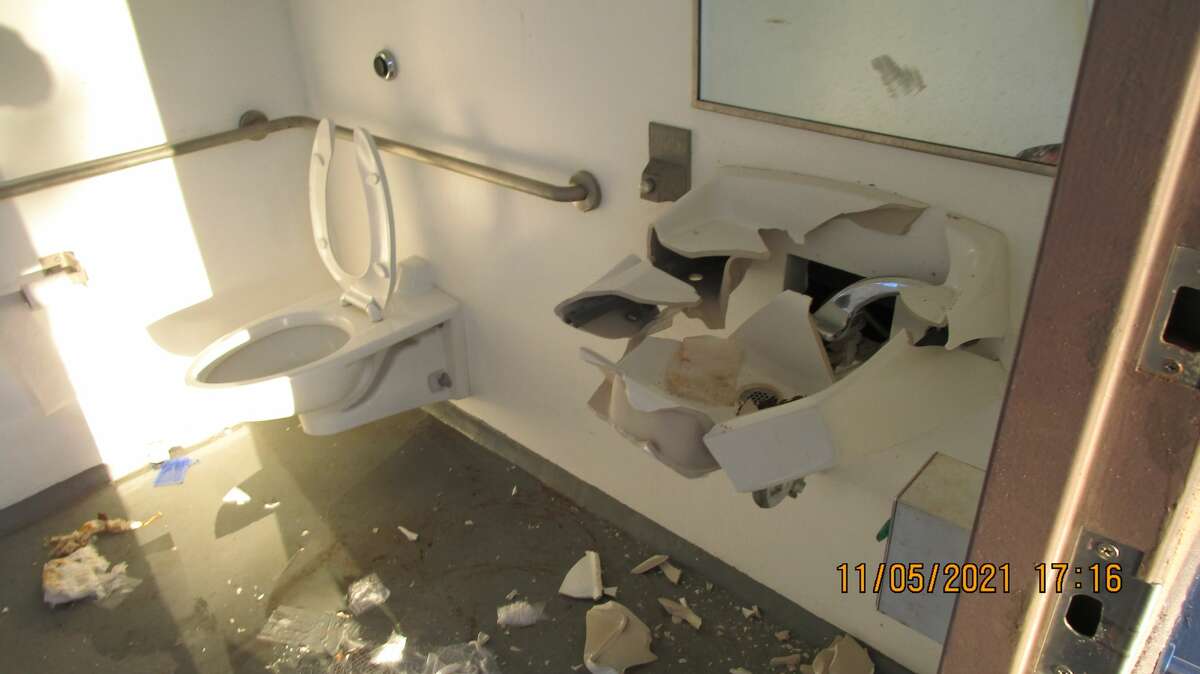 Vandals cause extensive damage to Kidsville restrooms for the second time in three years. The damages are believed to have occurred Friday, Nov. 5, 2021.