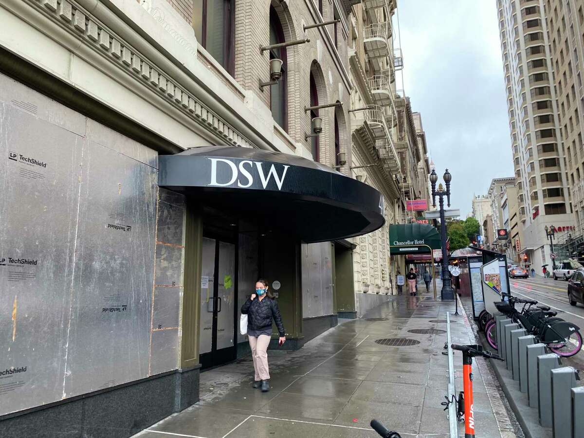 The DSW store at Post and Powell streets opposite San Francisco’s Union Square is the latest major retailer to close in the city.