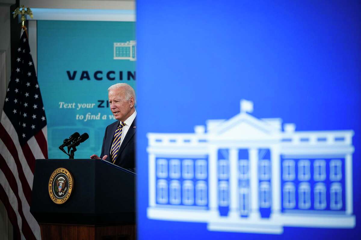 U.S. President Joe Biden speaks in the South Court Auditorium on the White House campus Oct. 14, 2021 in Washington, DC.