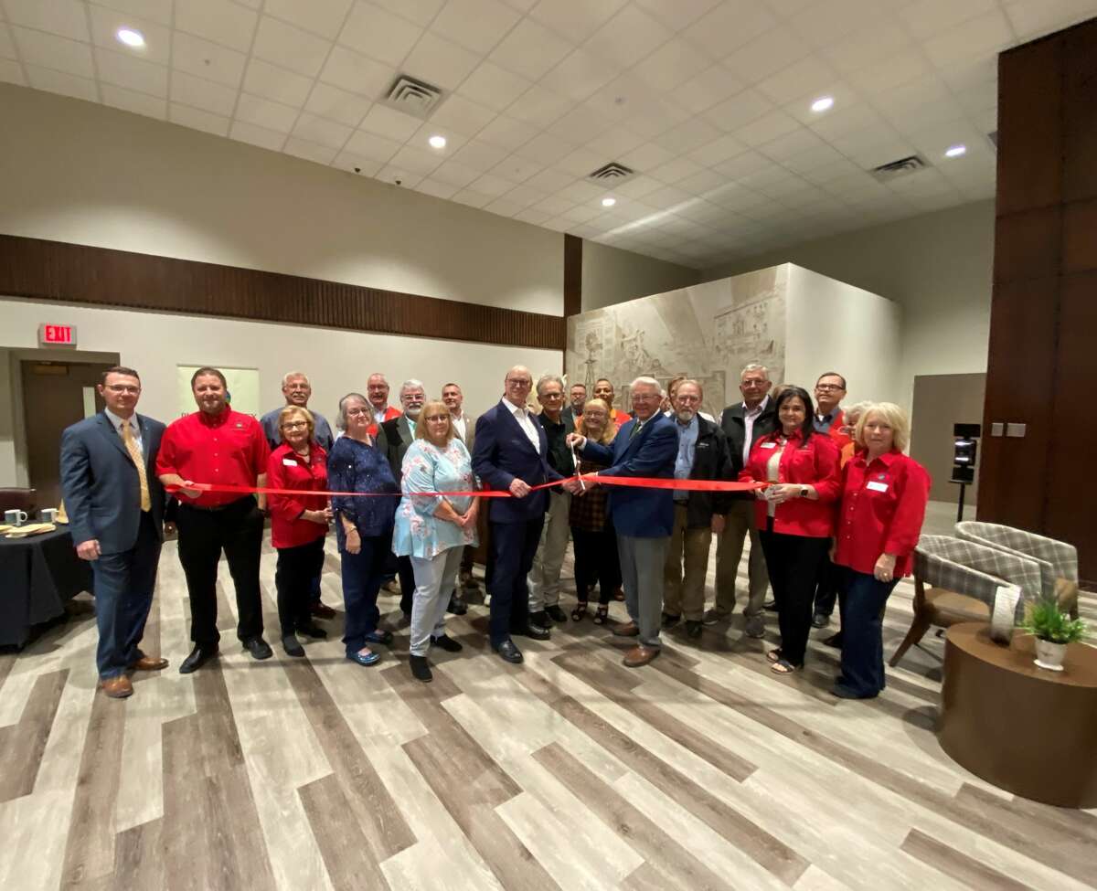 Current and former city leaders, dignitaries and local business leaders celebrate the official grand opening of Plainview's New City Hall, 202 W. 5th Street, on Tuesday, Nov. 9, 2021. 