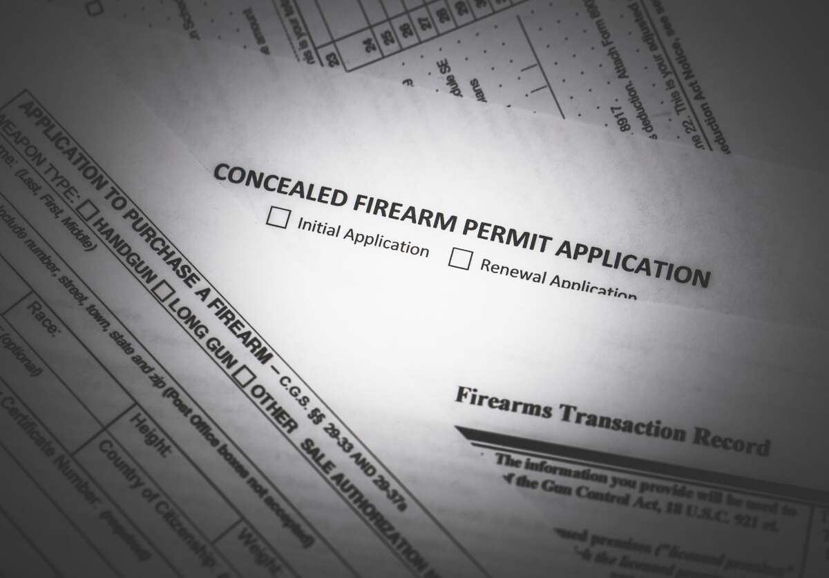 A stock photo of a Concealed Firearm Permit Application form. 