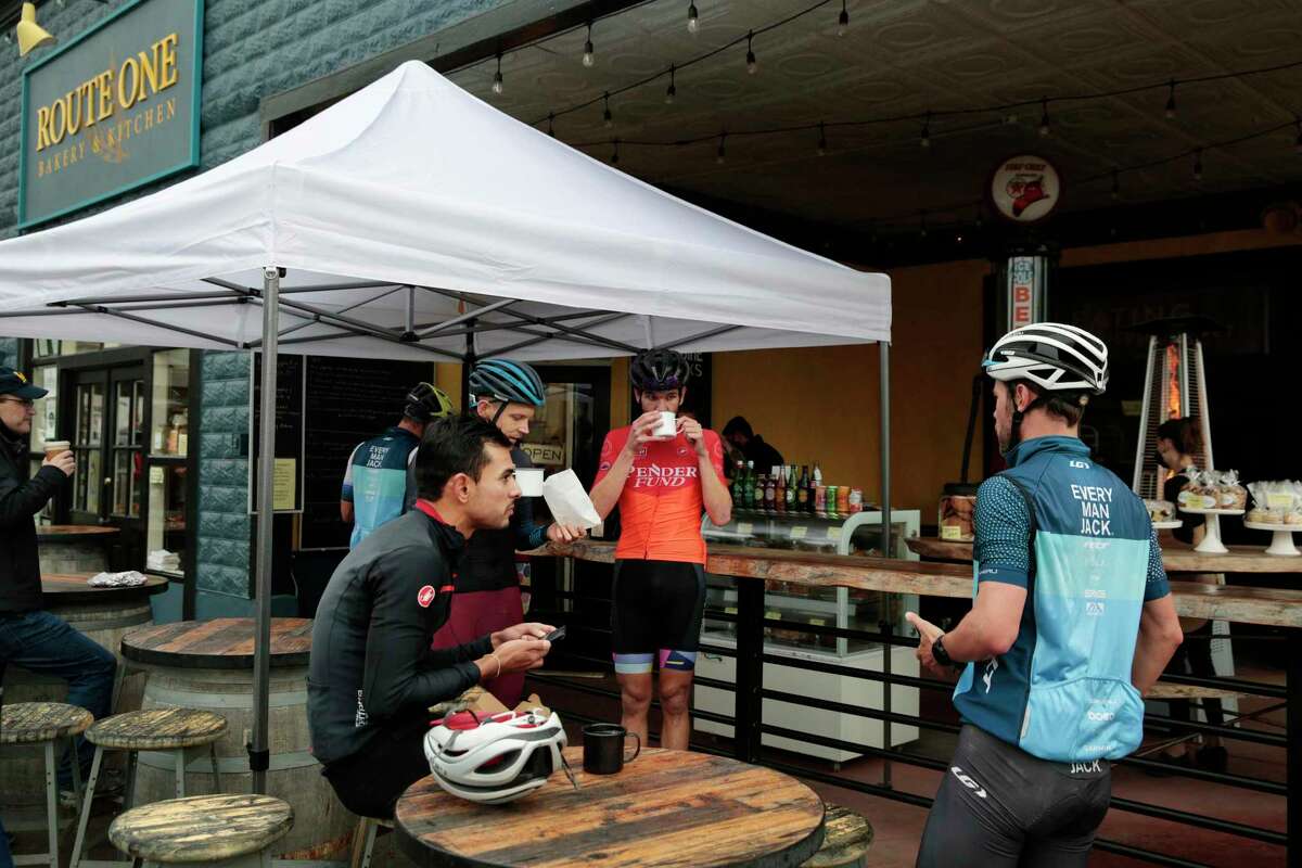 Cyclists often stop at Route One Bakery and Kitchen in the town of Tomales.