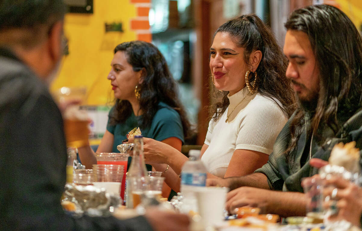 Cecilia Peña-Govea eats with her family in the dining room of El Metate, in San Francisco's Mission District, on Thursday, Nov. 3.