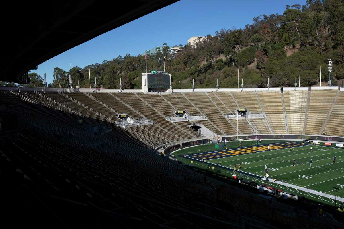 Memorial Stadium in Berkeley, Calif. where the Cal Bears play their home games. Recent testing discovered 44 people involved in the school’s football program who tested positive for COVID-19, forcing the postponement of a Nov. 13 game against USC.
