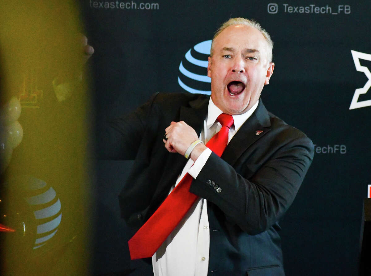 Joey McGuire displayed his trademark passion and energy during his introduction as the new head coach of the Texas Tech football team on Tuesday at Jones AT&T Stadium. 