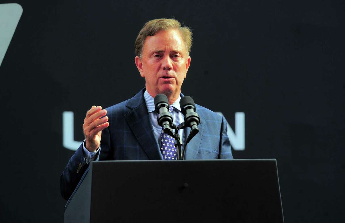 Governor Ned Lamont speaks at the University of Connecticut last month.