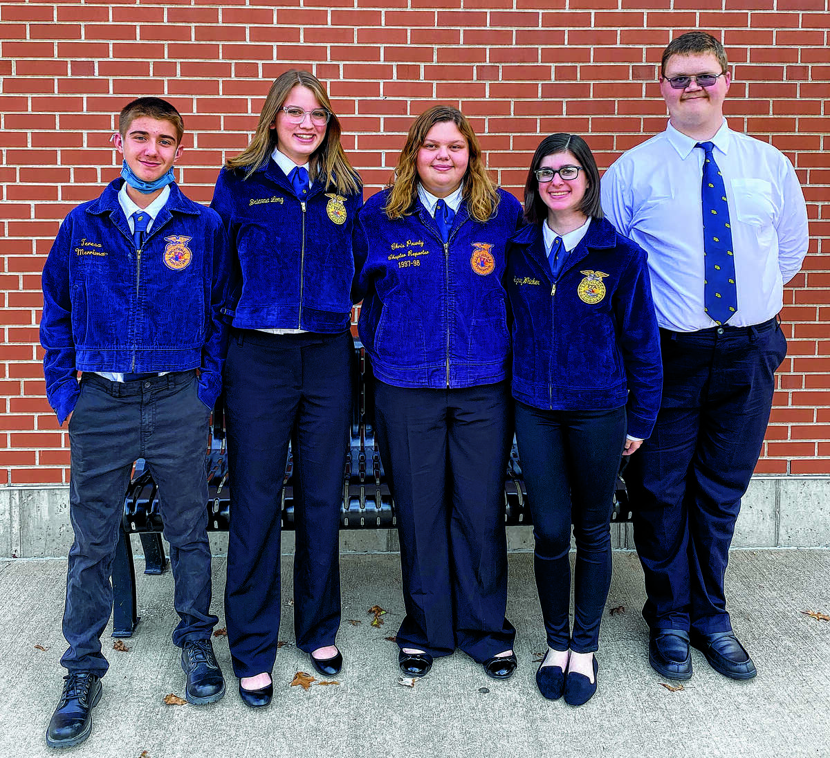 Five members of the Bluffs FFA chapter attended Leadership Training School on Sept. 29 in Pittsfield. They were Colton Coats (from left), Maeleigh Alexander, Jade Hamilton, Maggie Beddingfield and Thomas Fearneyhough.
