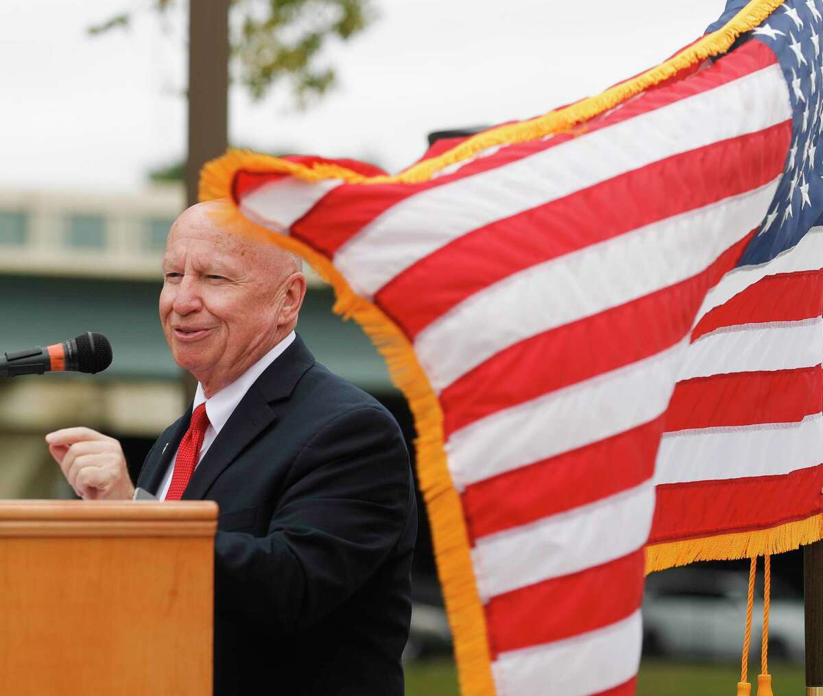 Congressman Kevin Brady (R-The Woodlands) speaks during a Veterans Day ceremony, Thursday, Nov. 11, 2021, in Conroe.