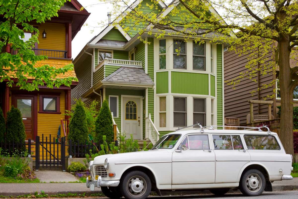 The colourful Strathcona district of Vancouver, one of British Columbia's oldest residential areas, where many of the houses have been returned to their original Victorian or Edwardian selves.