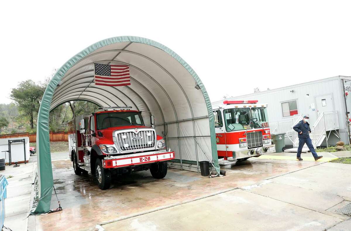 The Santa Rosa Fire Department, which has this temporary site, was denied federal assistance to rebuild its station destroyed in the 2017 Tubbs Fire.