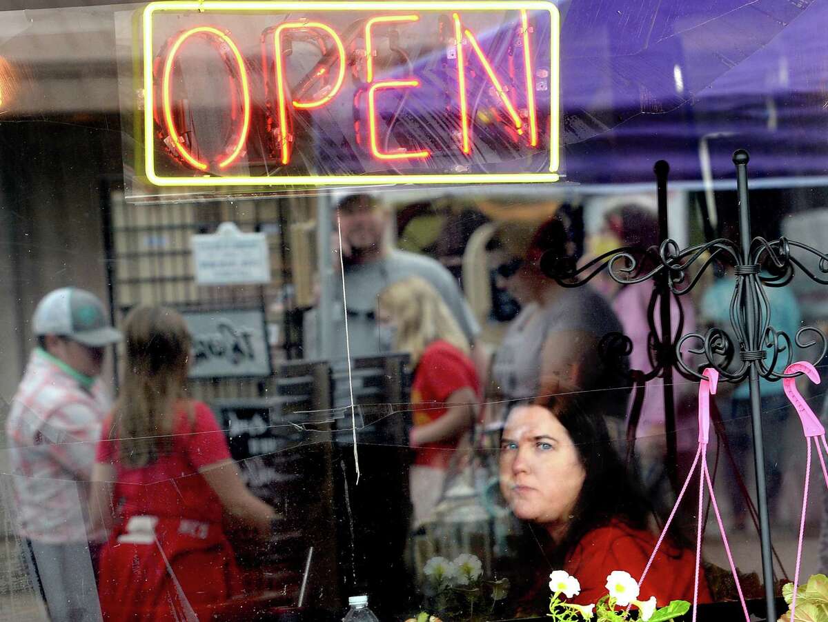 Shoppers fill Boston Avenue, perusing the vendor booths and open shops during Nederland's Fall Fest Saturday. Photo taken Saturday, October 17, 2020 Kim Brent/The Enterprise