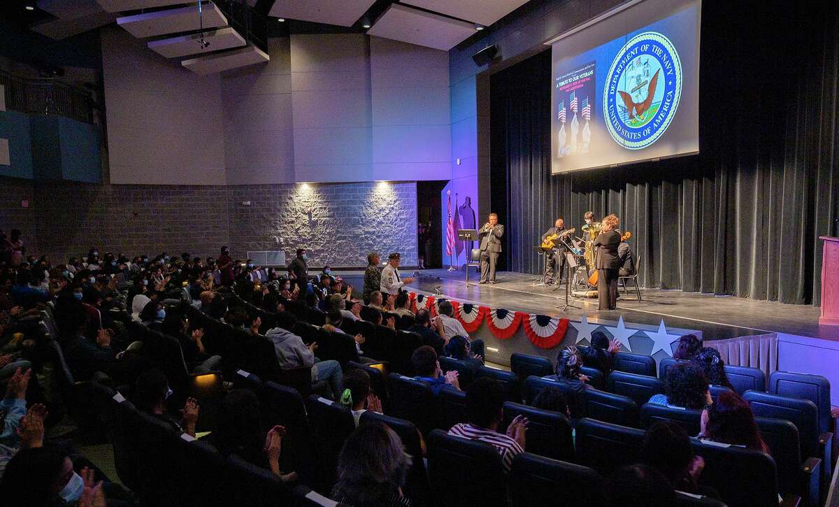 The Vidal M. Treviño School of Communication and Dine Arts Music Faculty play the medly to the different branches of the military, Thursday, Nov. 11, 2021 at the VMT Auditorium during the Salute to the Armed Forces tribute to veterans.