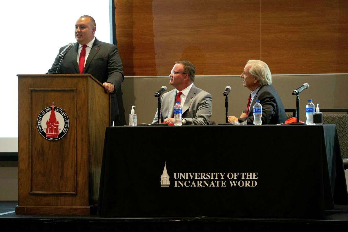 UIW athletic director Richard Duran, left, is under fire for what female athletes say is inequitable treatment within the school's athletic department.