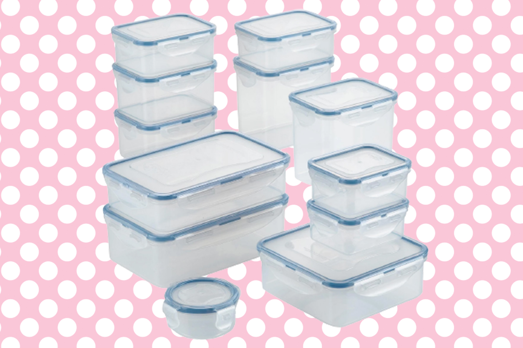 LocknLock Twist 24-Piece Food Storage Container Set, Clear