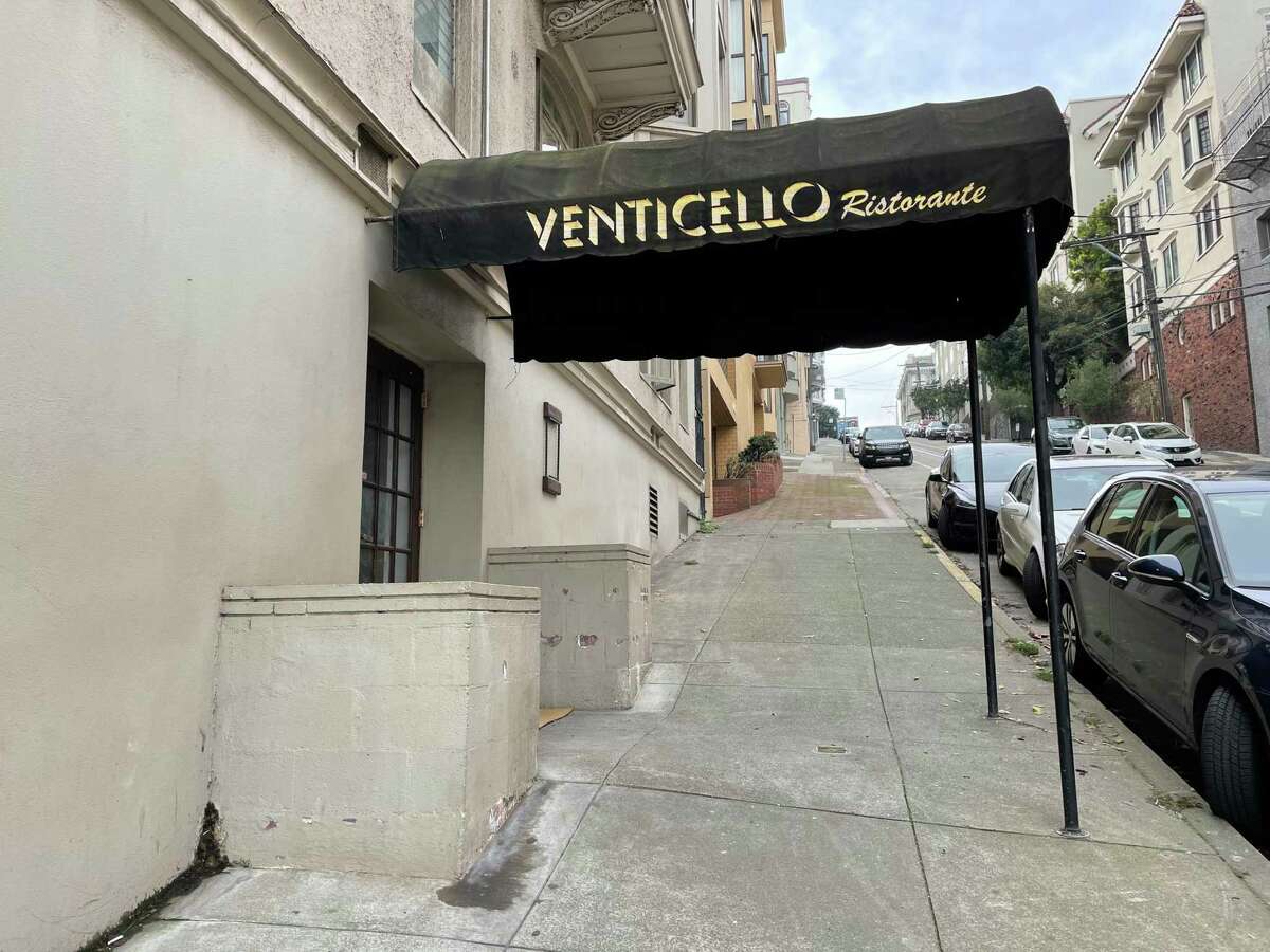 The exterior of Venticello Ristorante at 1257 Taylor St., San Francisco.