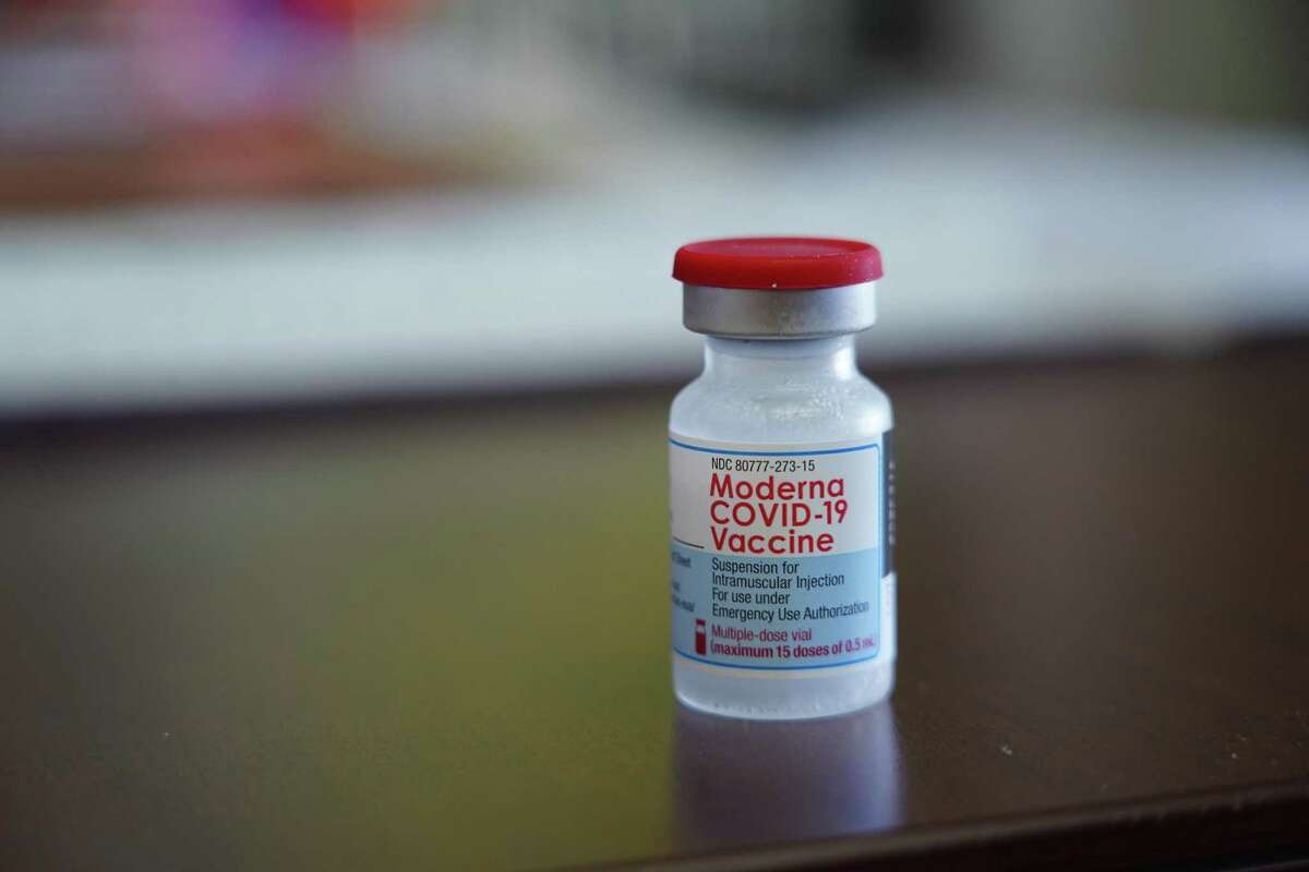 One dose of the Moderna vaccine, taken in October 2021.