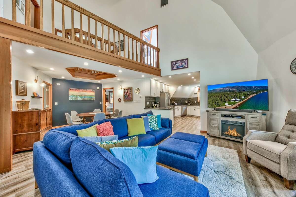 Inside are two levels, with lower level for common living area and upper level for sleeping.