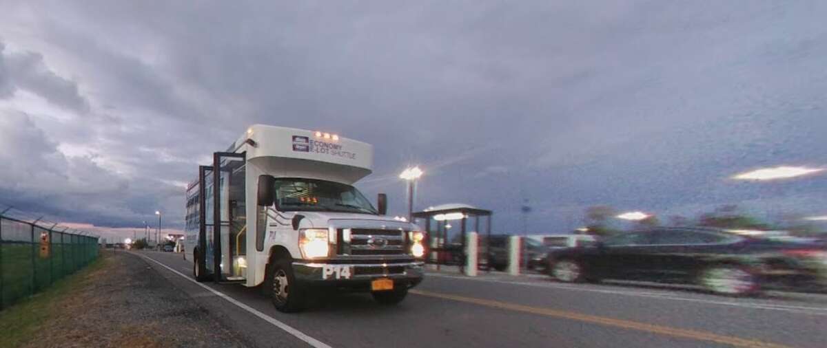 E-lot shuttle at the Albany County Airport.