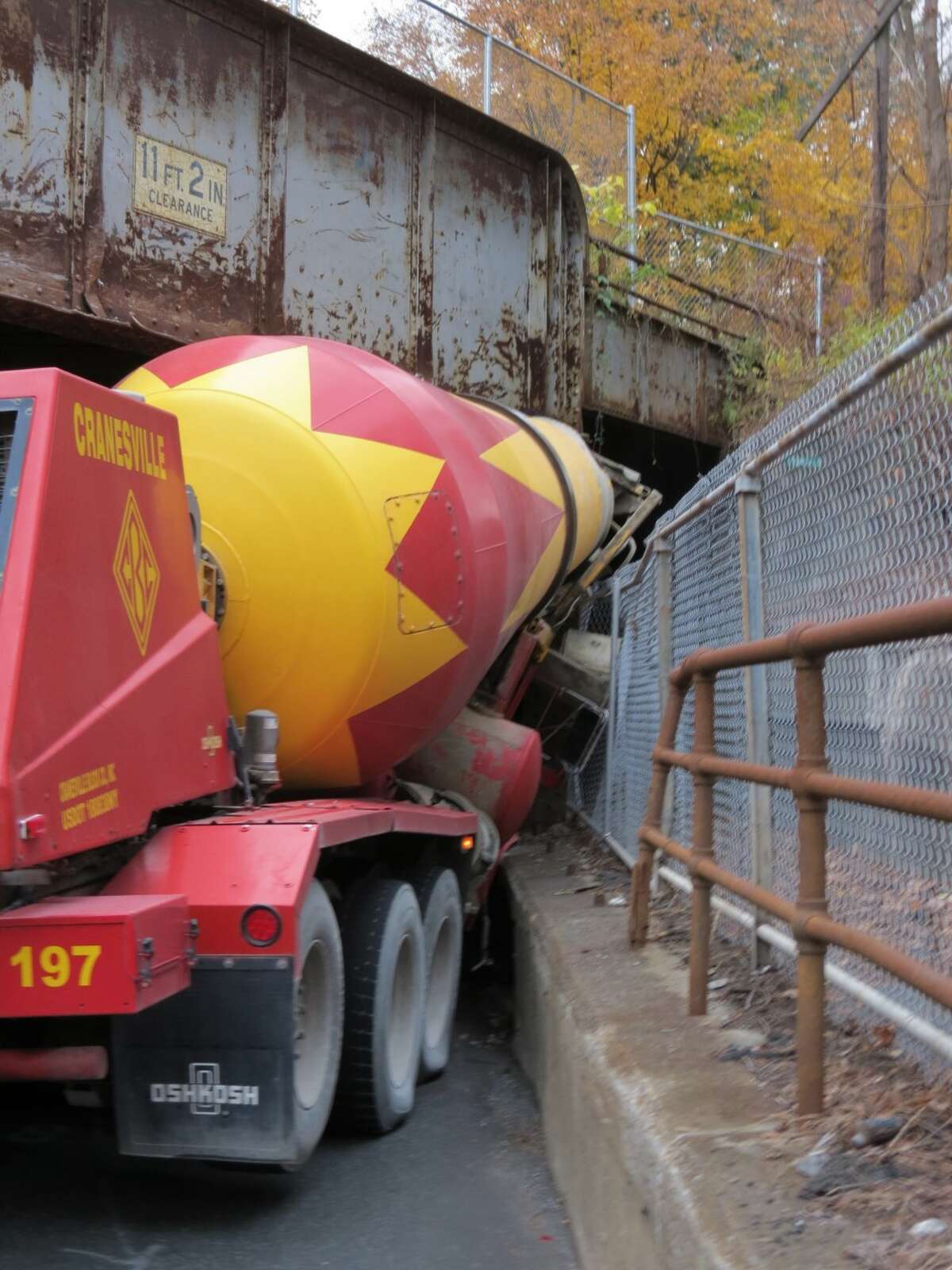 A cement truck was stuck after hitting the underpass of the Albany County Rail Trail Bridge. A reader asked Getting There:  When will the county replace the bridge that keeps getting hit?