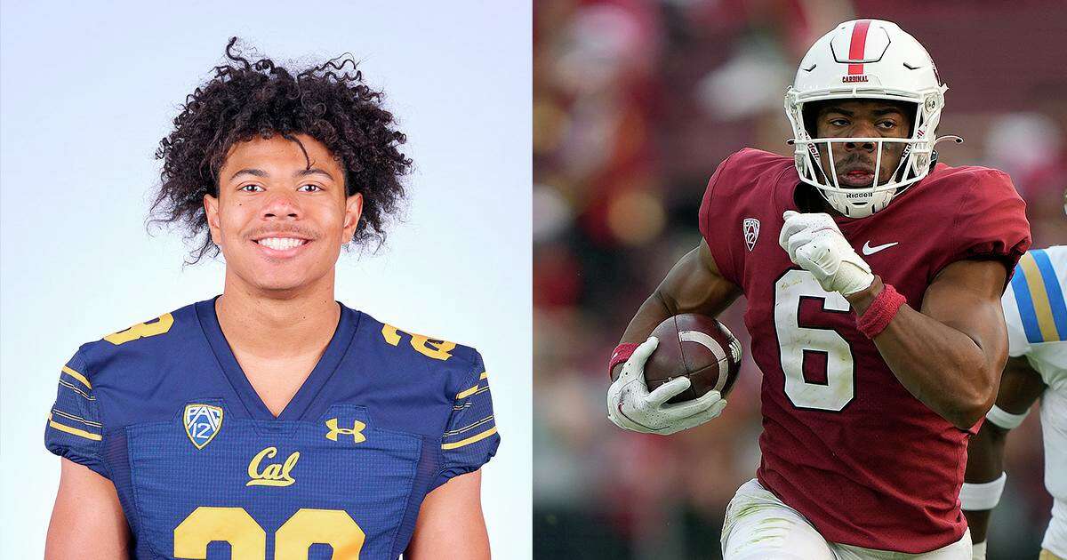 Kaleb Higgins, left, is a freshman cornerback at Cal and brother Elijah is a junior wide receiver at Stanford.