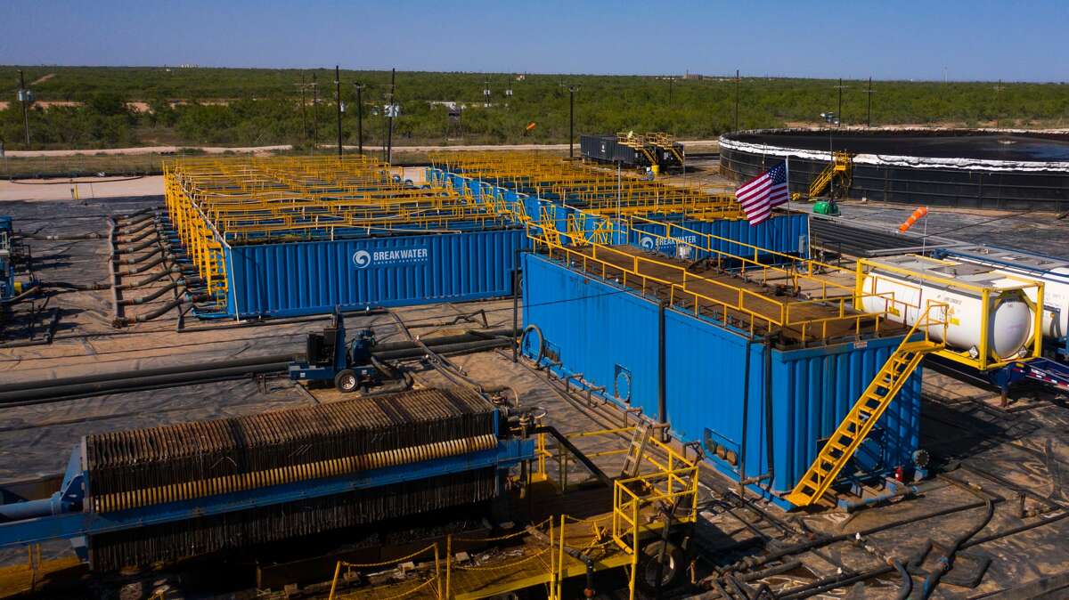 A file photo of Breakwater Energy's first commercially permitted produced water recycling facility in Howard County. The company has since broken ground on a second facility to help address seismicity in the Midland Basin.