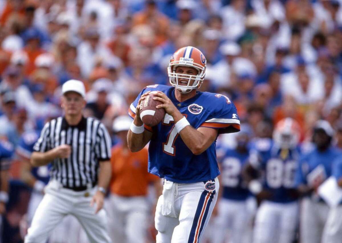 #14. Danny Wuerffel - Approximate Value score: 6 - NFL games played: 25 Danny Wuerffel was as brilliant as the Florida sun when, from 1993 through 1996, he threw for 10,875 yards and 114 touchdowns for the Florida Gators, leading them to a national title and earning the 1996 Heisman. But he played like a drowned gator in the NFL. He completed less than half of his passes in three years for the New Orleans Saints and passed for fewer career yards during his six-year NFL career than he did as a Florida freshman. Some mean-spirited NFL fans called him “Danny Awful.”